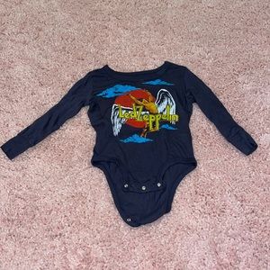 WORN ONCE ROWDY SPROUT LED ZEPPELIN LONG SLEEVED ONESIE 3-6 MONTHS